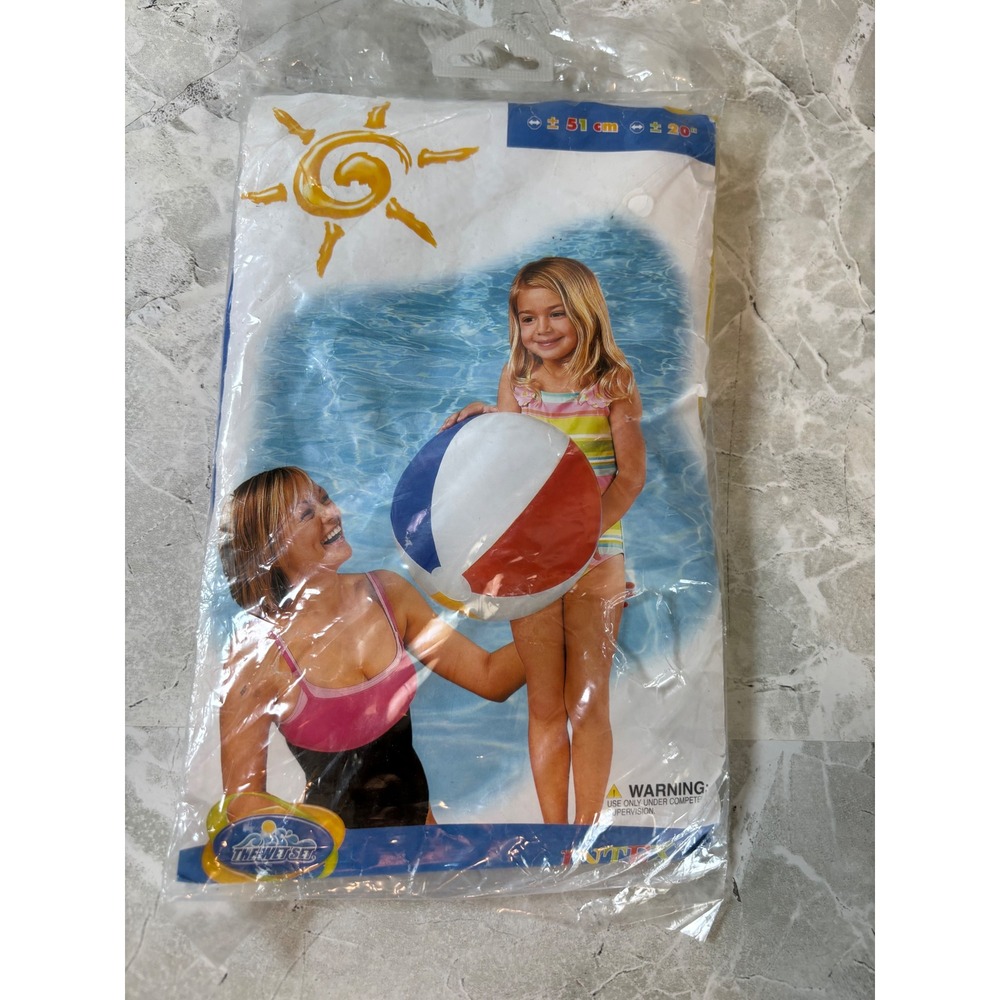Intex The Wet Set 20 Inch Inflatable Beach Ball Multi Color Pool Toy 59020TT NEW